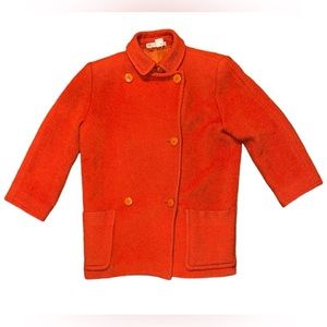 Authentic Vintage Salvatore Ferragamo Burnt Orange Wool & Mohair Italian Peacoat